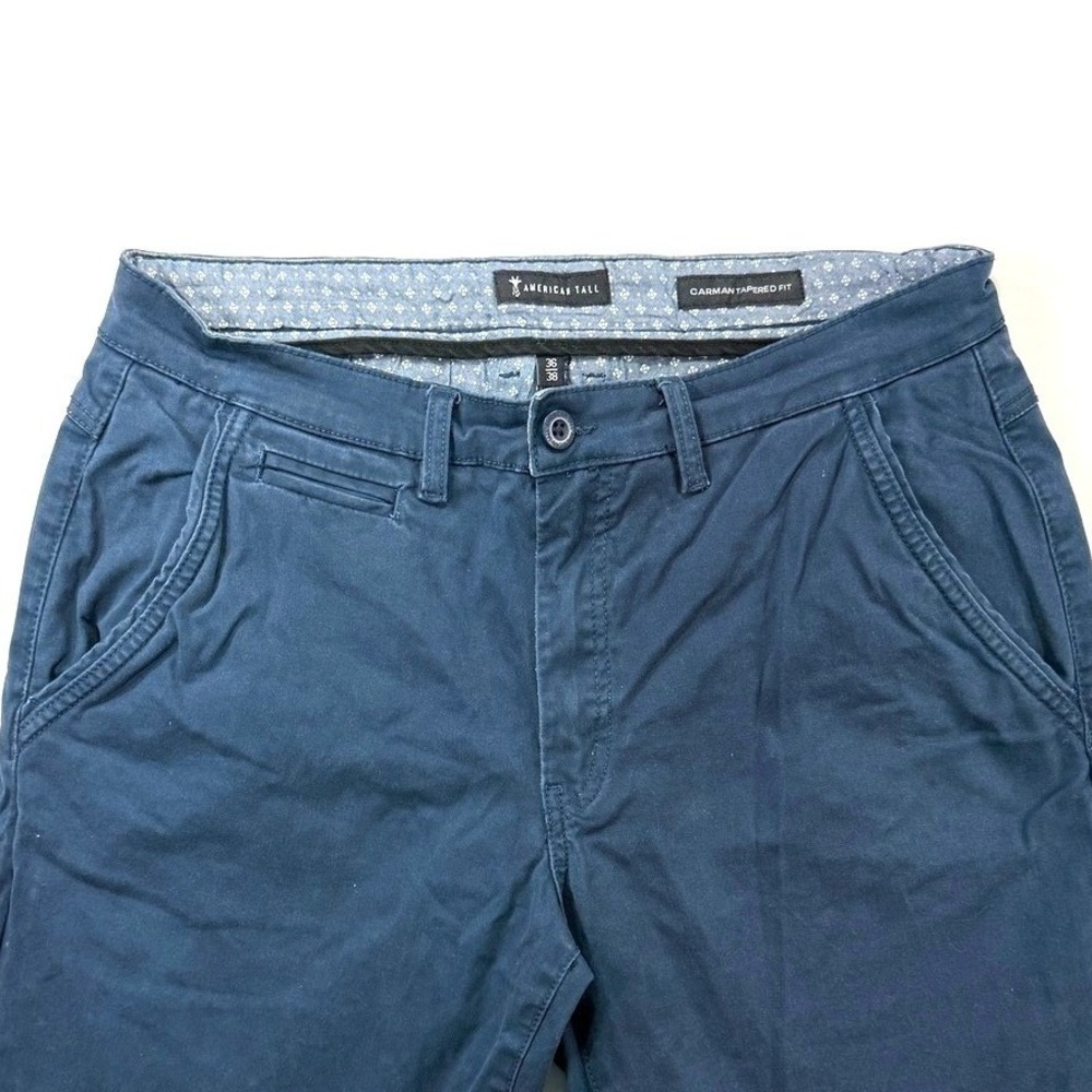 American Tall Mens Carman Tapered Fit Chino Pants Navy Size 36/38